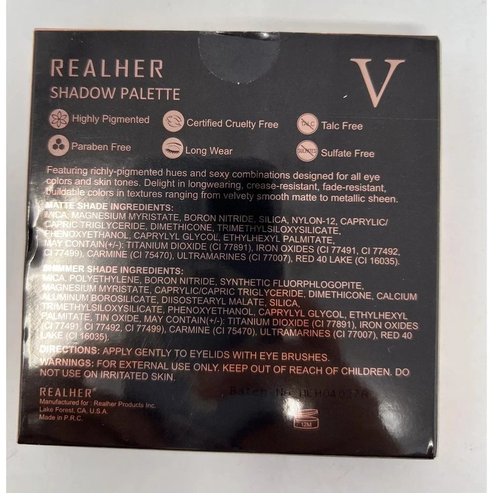 RealHer Conquer From Within Shadow Palette V 9 Shades Pink Purple Matte Shimmer